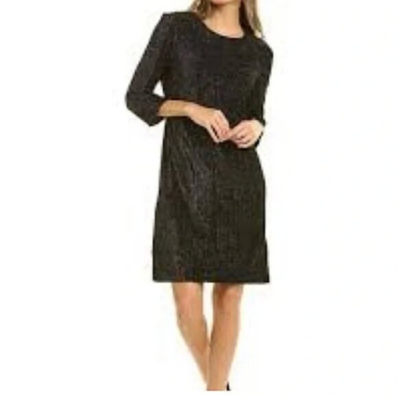 Julia Jordan Velour Metallic Stripe Elegant Sheath Dress Size 8 NEW WITH TAG! - Picture 4 of 8